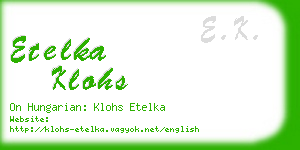 etelka klohs business card